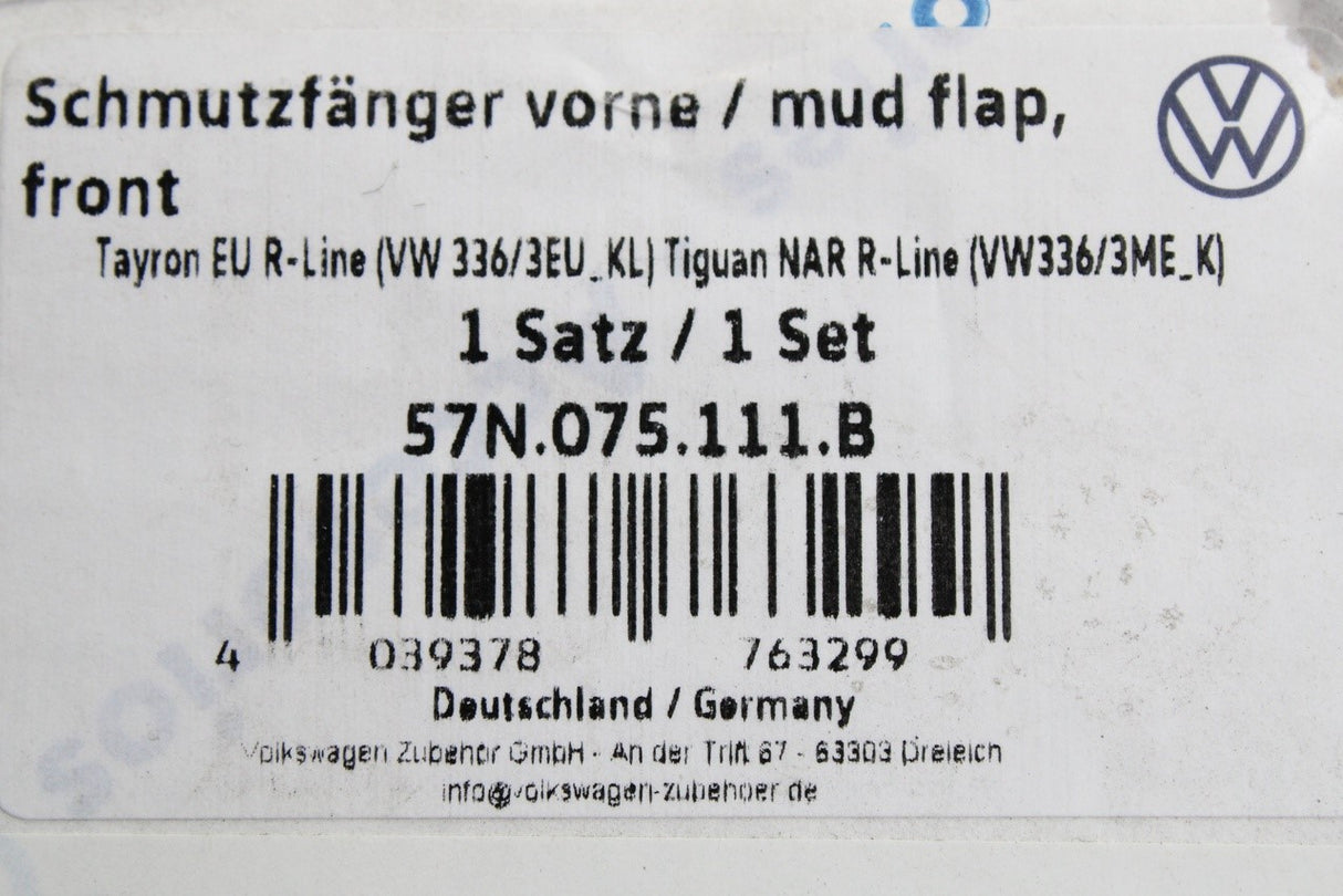 VW Tayron R-Line 2025-on mud flaps (front & rear) 57N075111B / 57N075101B