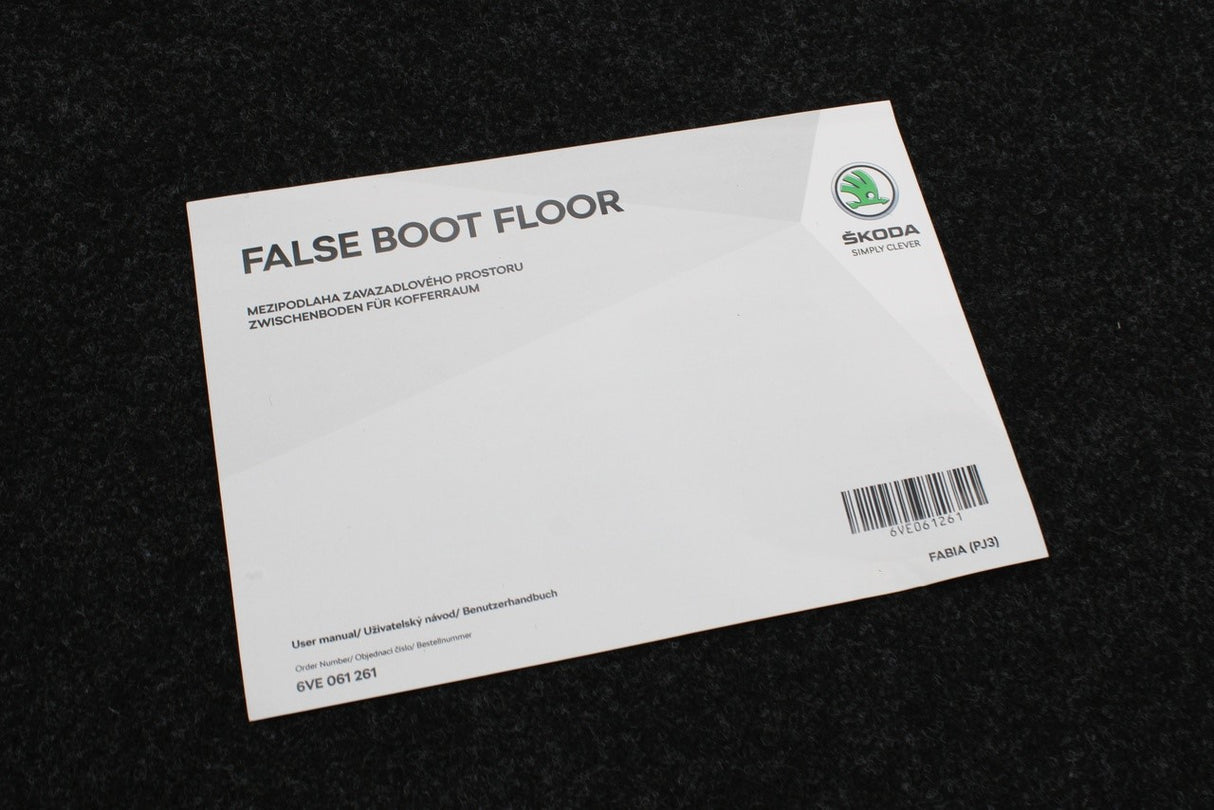 Skoda Fabia 2022-on accessory false boot floor 6VE061261