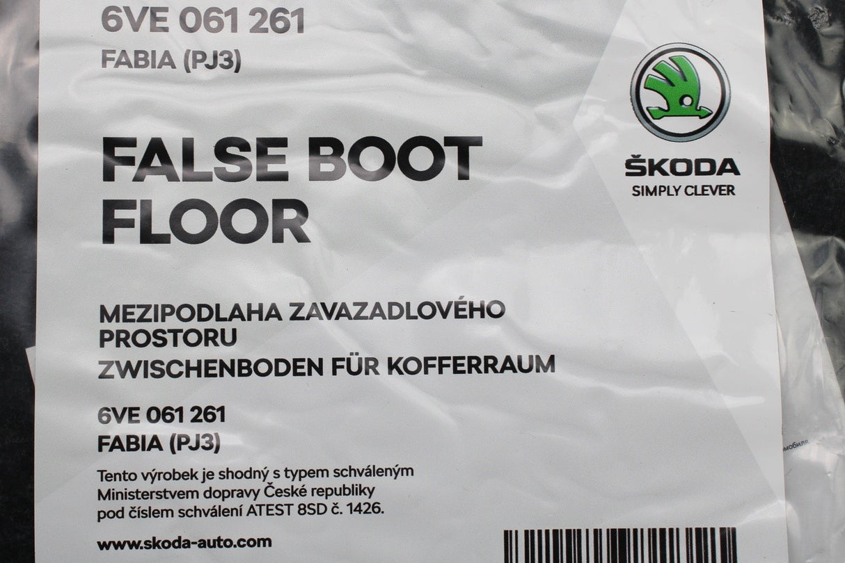 Skoda Fabia 2022-on accessory false boot floor 6VE061261
