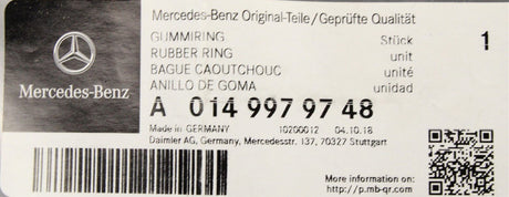 Mercedes-Benz ABS o-ring seal (x1) A0149979748