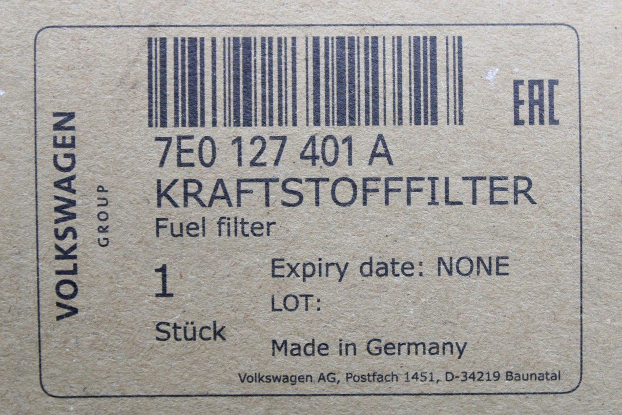 VW Transporter T6 T6.1 2016-onward diesel fuel filter 7E0127401A