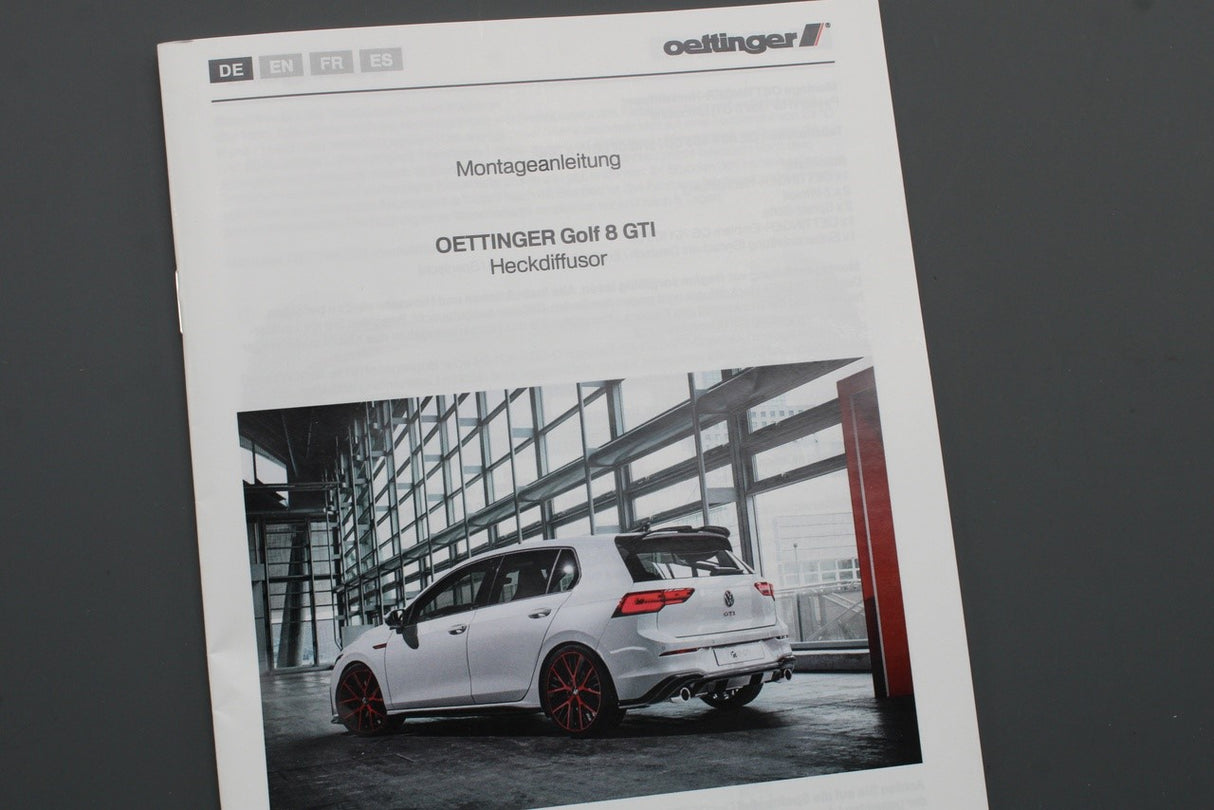 VW Golf MK8 GTI 2020-on Oettinger rear bumper diffuser 5H0071610A GRU