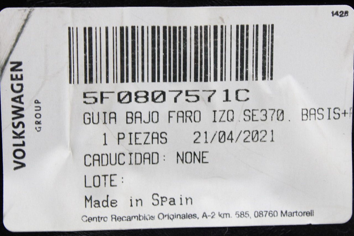 SEAT Leon 5F 2013-20 headlight bracket support guide (left) 5F0807571C