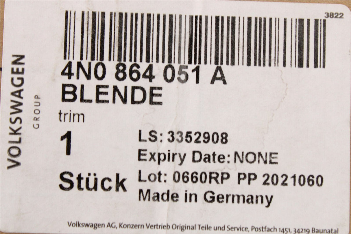 Audi A8 S8 2018-on centre console 12v socket compartment 4N0864051A