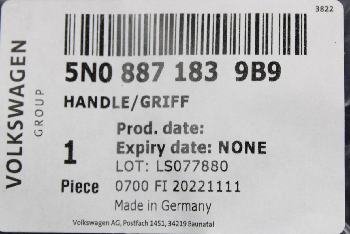 VW Golf MK6 7 Tiguan Skoda Yeti Octavia boot floor handle 5N0887183 9B9
