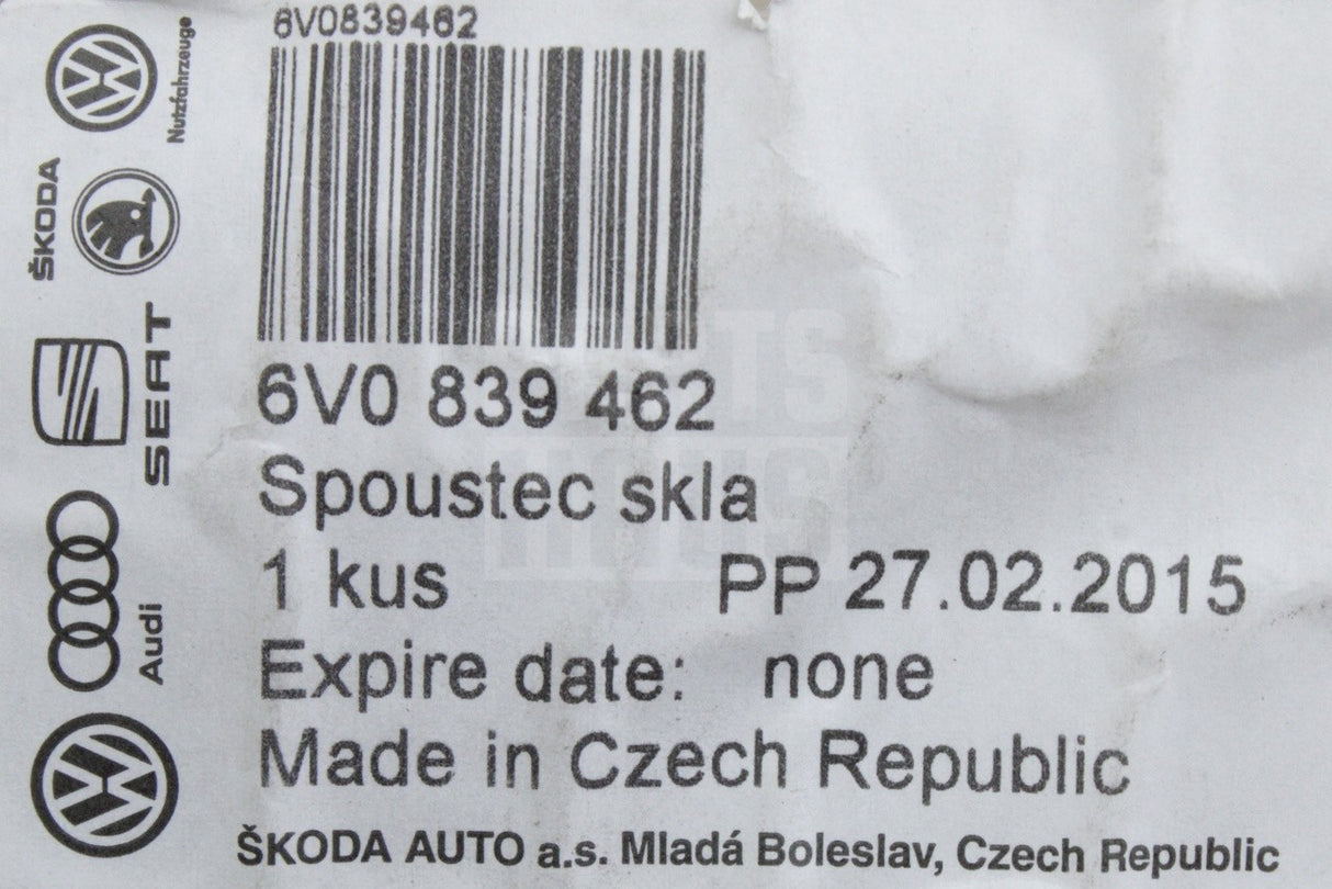 Skoda Fabia 2015-2023 rear window regulatior (right) 6V0839462