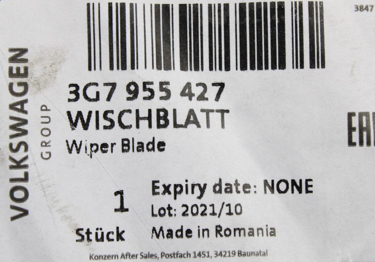VW Arteon Shooting Brake 2020-on rear screen wiper blade 3G7955427