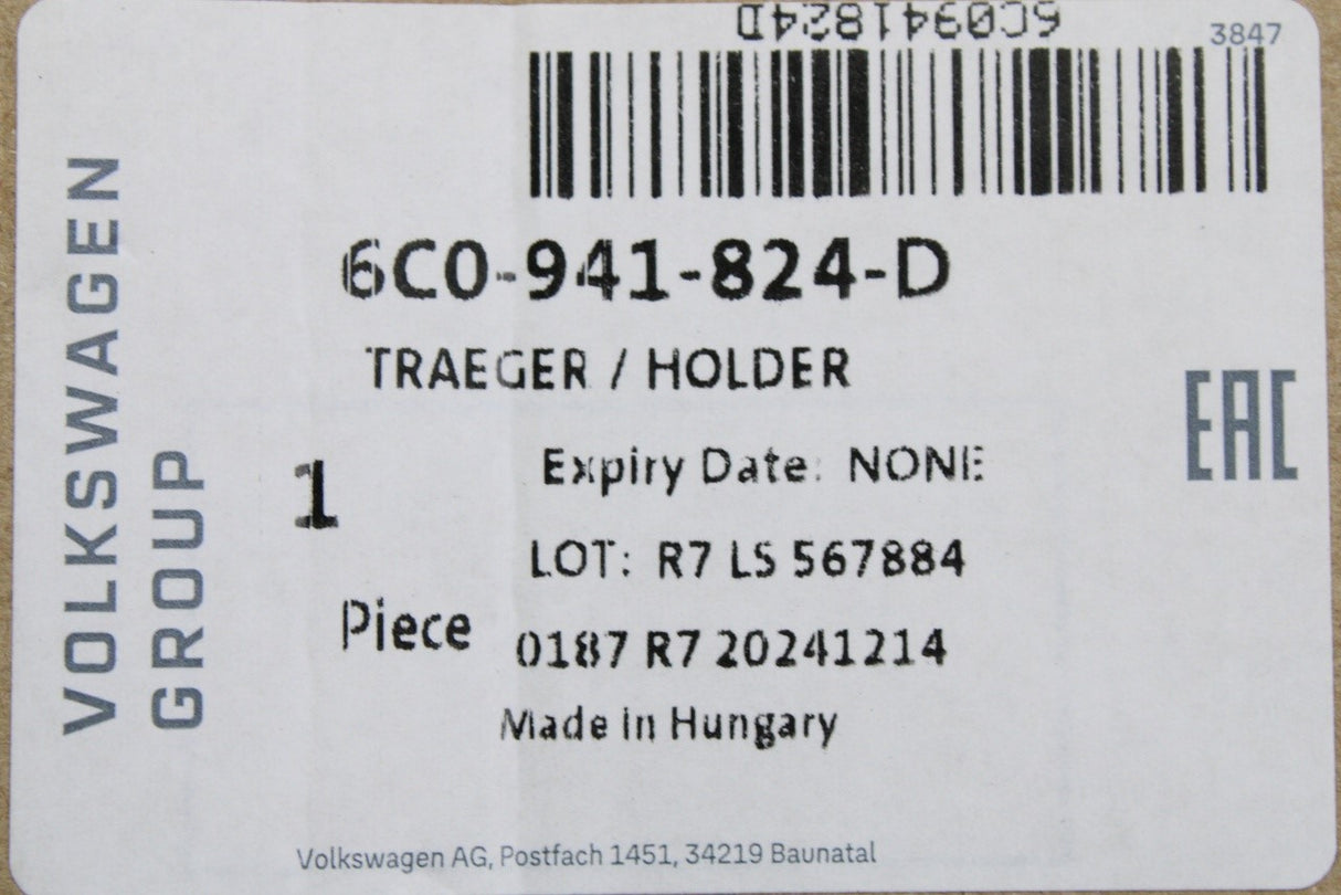 VW Polo 6C Audi A1 Skoda Fabia SEAT Ibiza fuse holder 6C0941824D
