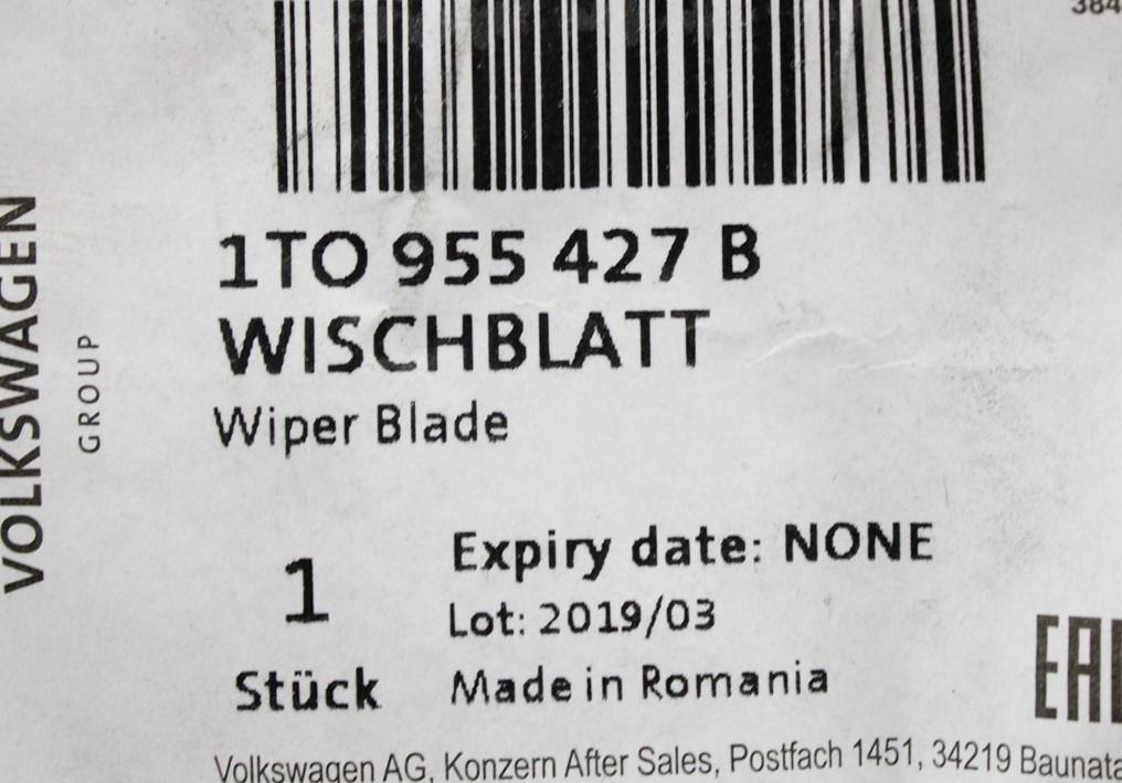 VW Touran 2011-15 aero wiper blade 340mm (rear) 1T0955427B