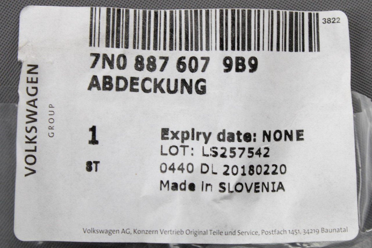 VW Sharan SEAT Alhambra child seat pushbutton cover 7N0887607 9B9