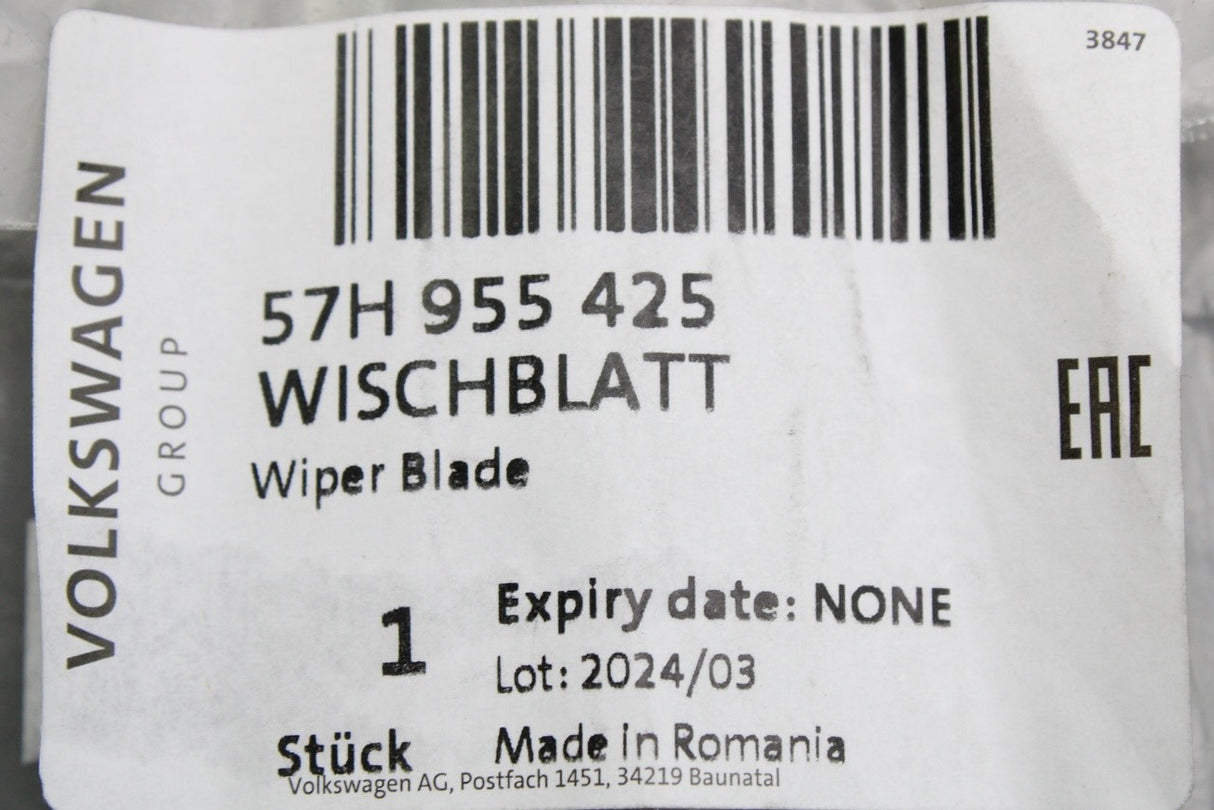Skoda Kodiaq 2024-on rear wiper blade 57H955425