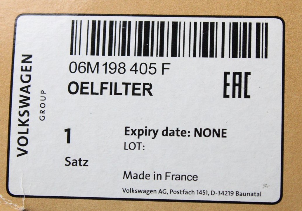VW Touareg Audi RS4 S8 3.0 4.0 oil filter element with gasket 06M198405F