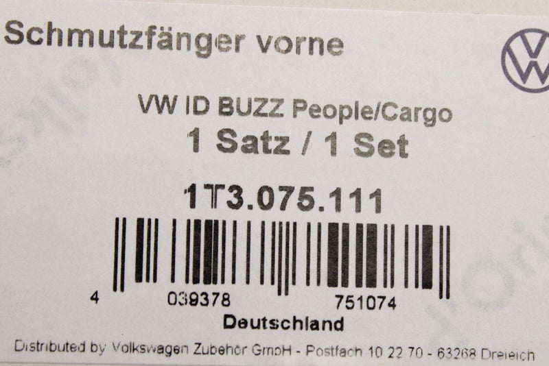 VW ID.Buzz 2022-on accessory mud flaps (front & rear) 1T3075101/111