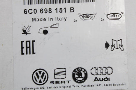 VW Polo Skoda Fabia SEAT Ibiza brake pads set (front) 6C0698151B