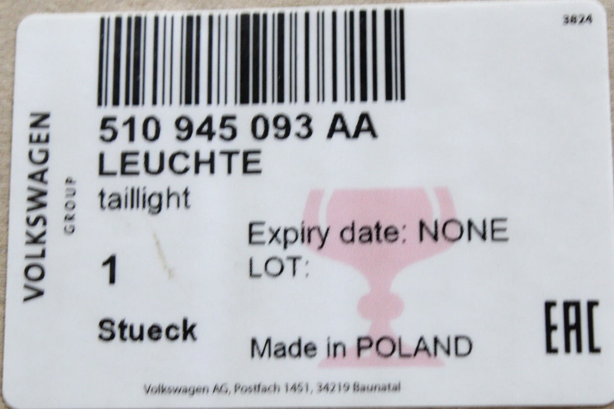 VW Golf Sportsvan 2014-2020 LED tail light (inner left) 510945093AA
