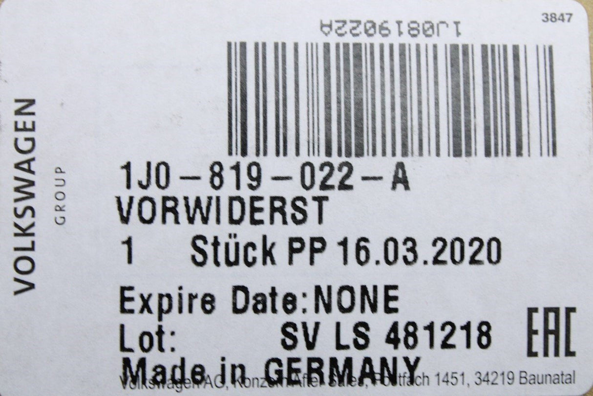 VW Golf MK4 Audi A3 TT Skoda SEAT heater blower fan resistor 1J0819022A