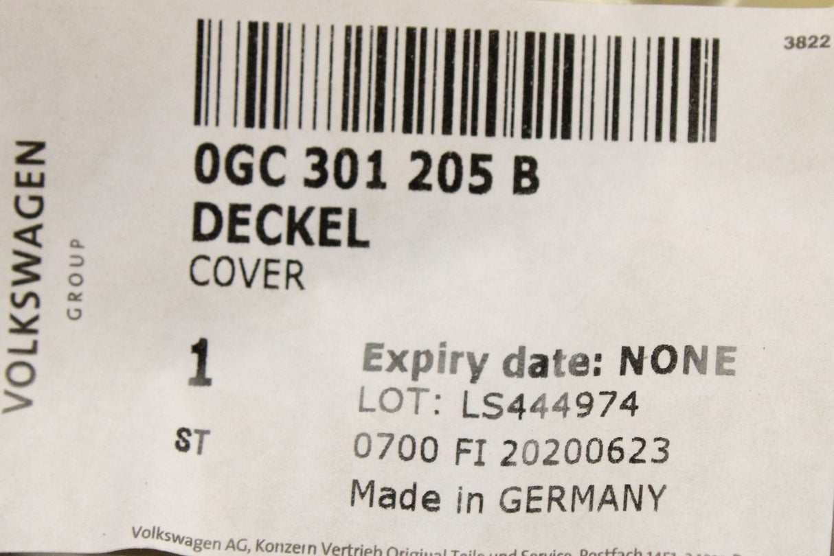 VW Golf Caddy Tiguan Audi A3 Q2 Skoda SEAT DSG coupling cover 0GC301205B