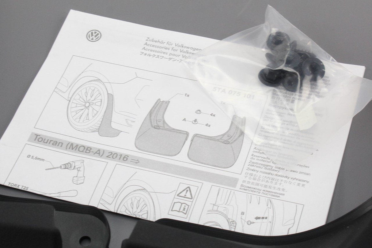VW Touran 2016-on accessory rear mud flaps set 5TA075101