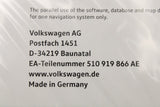 VW Discover Pro Navigation DV Europe SD card (V16) 510919866AE