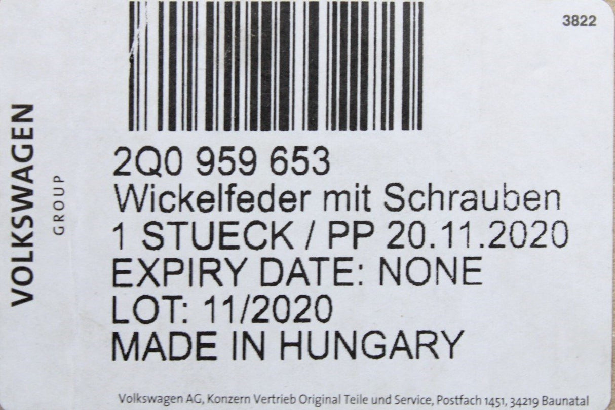 VW Polo Aw 18-on Skoda Fabia steering airbag squib slip ring 2Q0959653