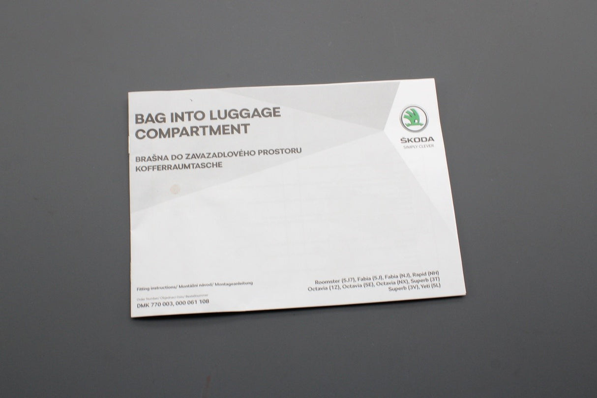 Skoda accessory luggage compartment storage bag DMK770003