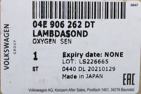 VW Audi Skoda SEAT 1.2 1.4 TSI lambda sensor (post cat) 04E906262DT