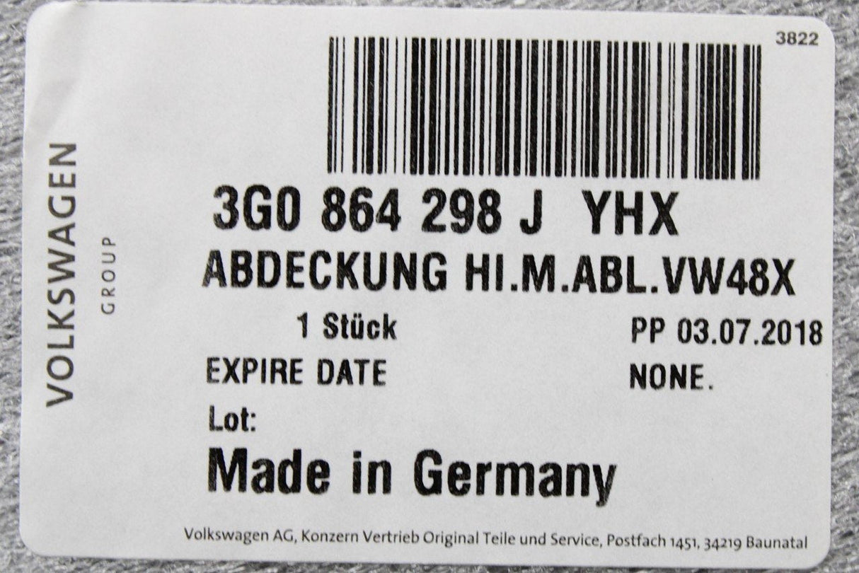 VW Passat B8 2015-on centre console armrest air vent trim 3G0864298J YHX