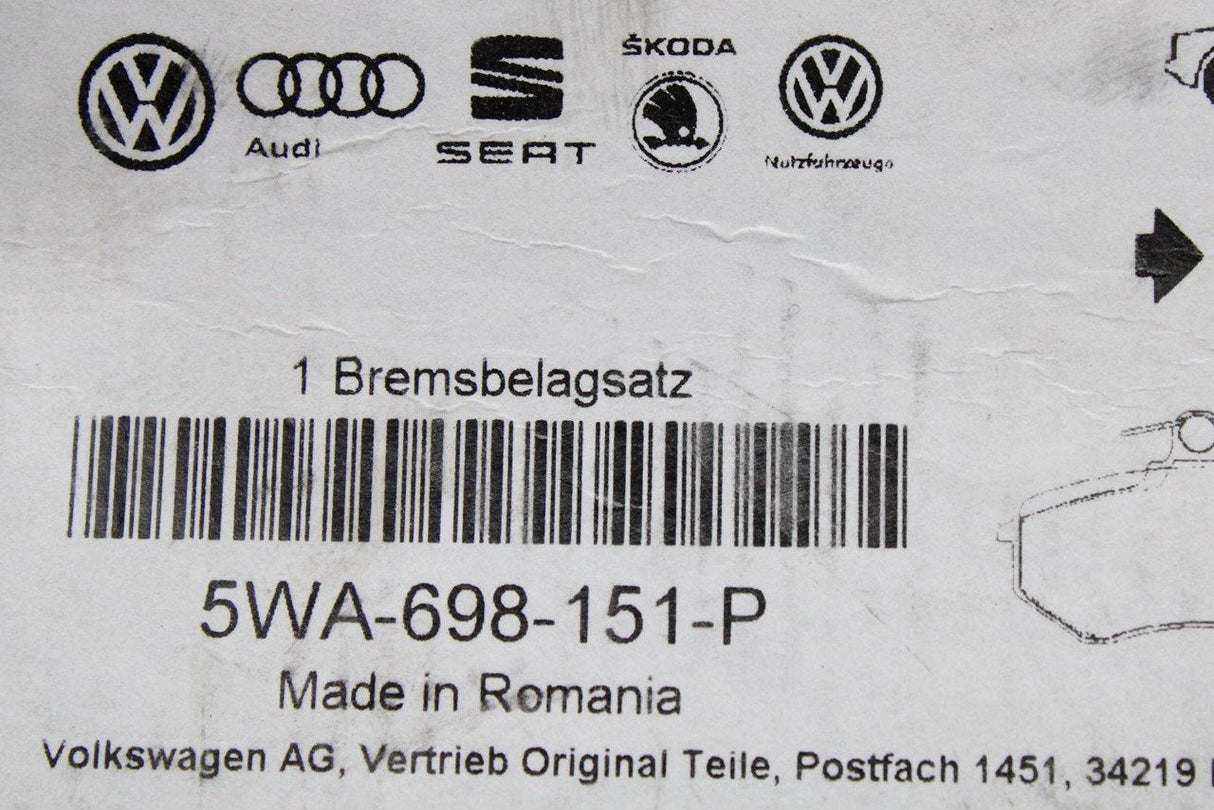 VW Caddy Skoda Octavia SEAT Leon brake pad set (front) 5WA698151P