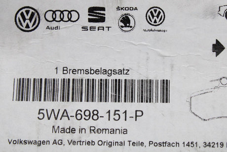 VW Caddy Skoda Octavia SEAT Leon brake pad set (front) 5WA698151P