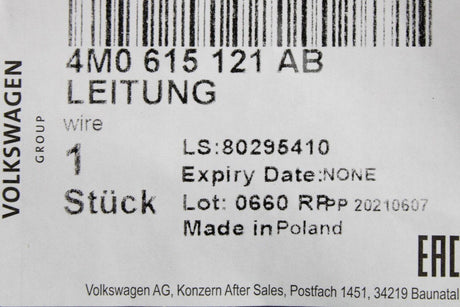 Audi A4 A5 A8 Q5 Q7 Q8 RS4 RS5 brake pad wear sensor (front) 4M0615121AB