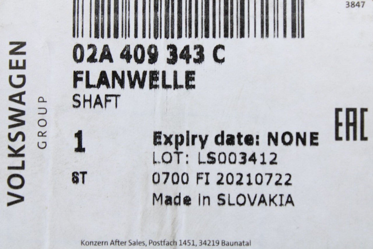 VW Golf Audi A3 Skoda Octavia SEAT front drive shaft flange 02A409343C