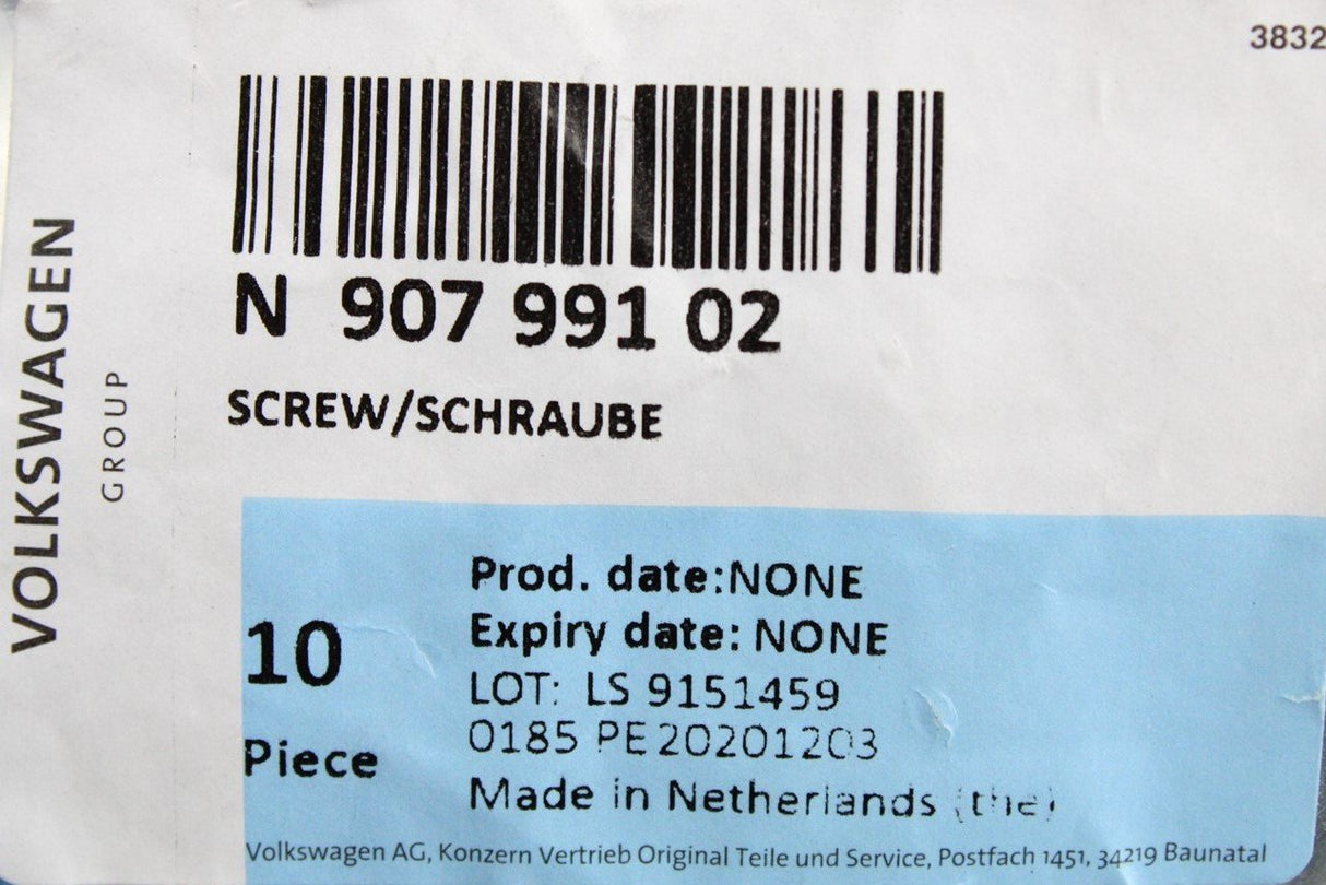 VW Audi Skoda SEAT Steering wheel pan head bolt M18x1.5x18 N90799102