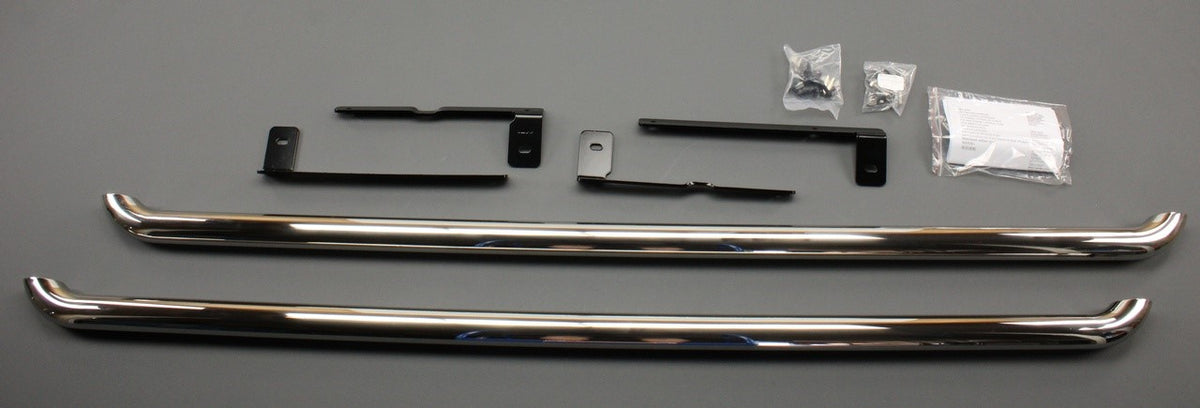 VW Transporter T5.1 T6 T6.1 SWB stainless steel side bars 7E0071690A JKA, view 1