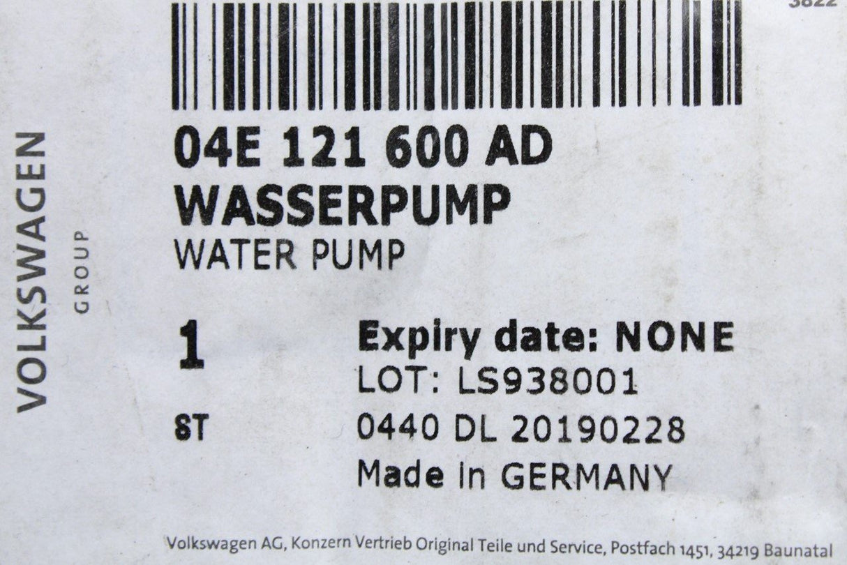 VW Audi Skoda SEAT A3 Golf 1.2 1.4 TSI Coolant water pump 04E121600AD