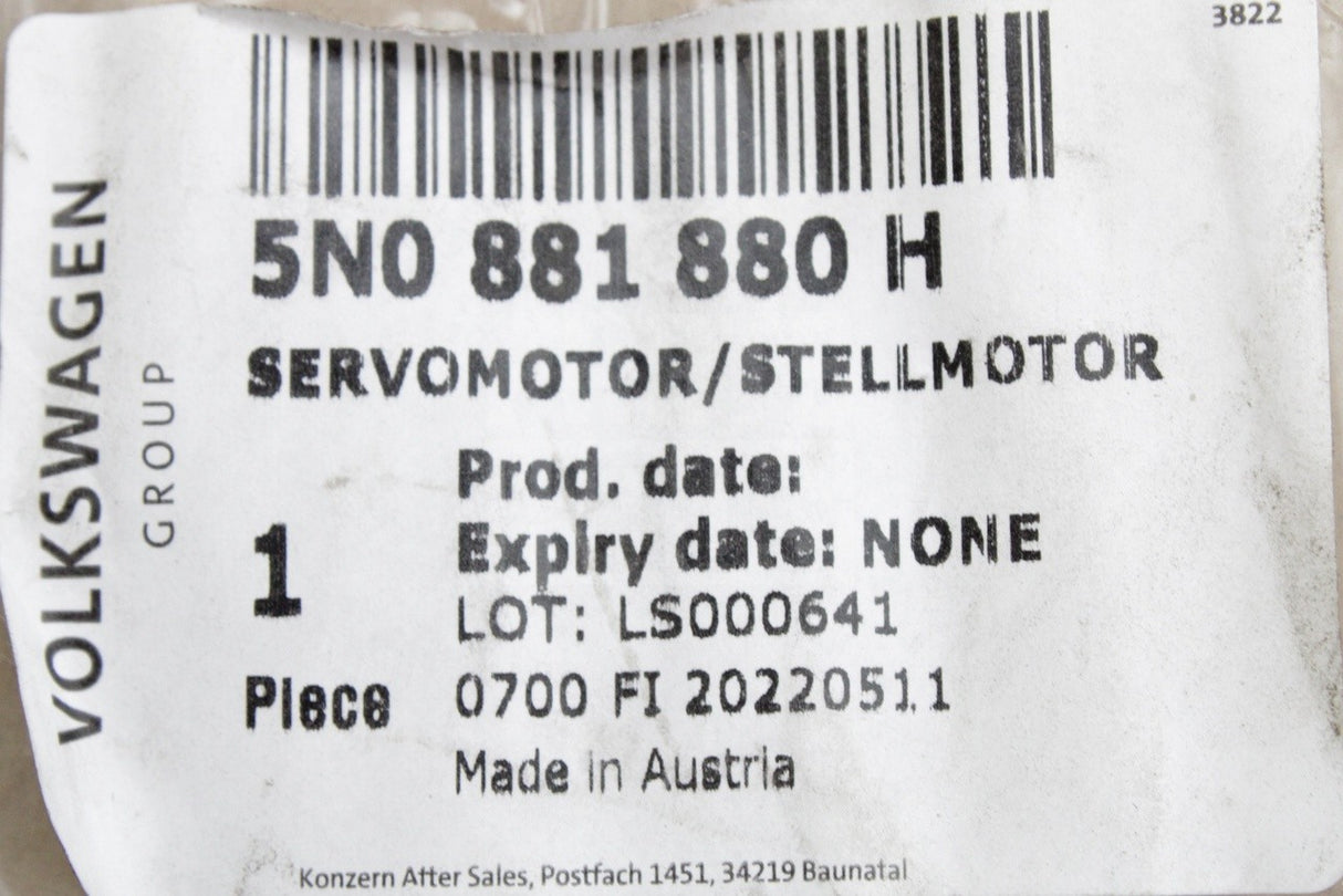 VW Golf Skoda Superb SEAT front seat lumbar adjustment motor 5N0881880H