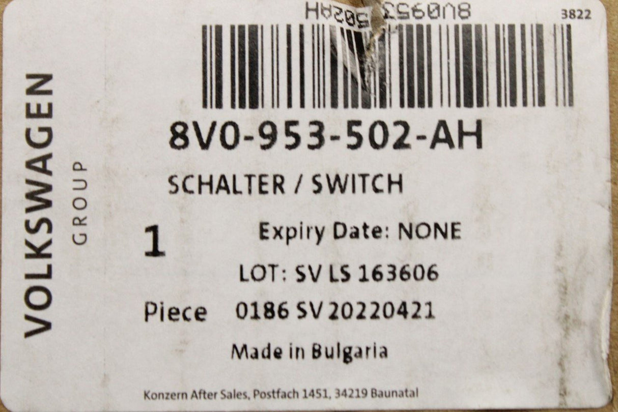 Audi A3 RS3 Q2 steering column stalk switches (cruise con) 8V0953502AH