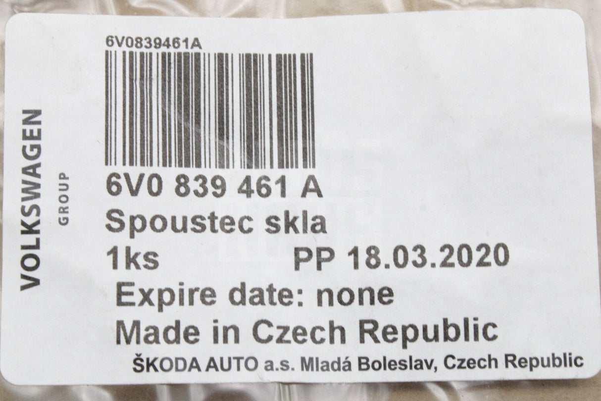 Skoda Fabia 2015-2023 rear door window regulator (left) 6V0839461A