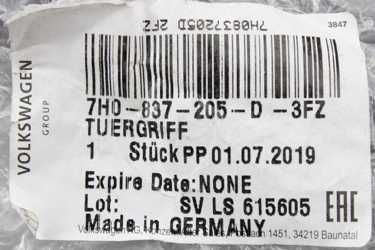 VW Transporter T5 T6 exterior door handle black (front) 7H0837205D 3FZ