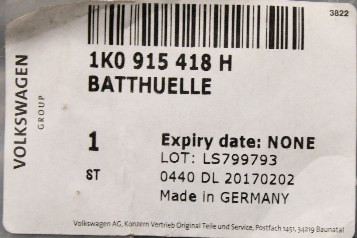 VW Golf MK5 Audi A3 8P Skoda SEAT battery protective cover 1K0915418H