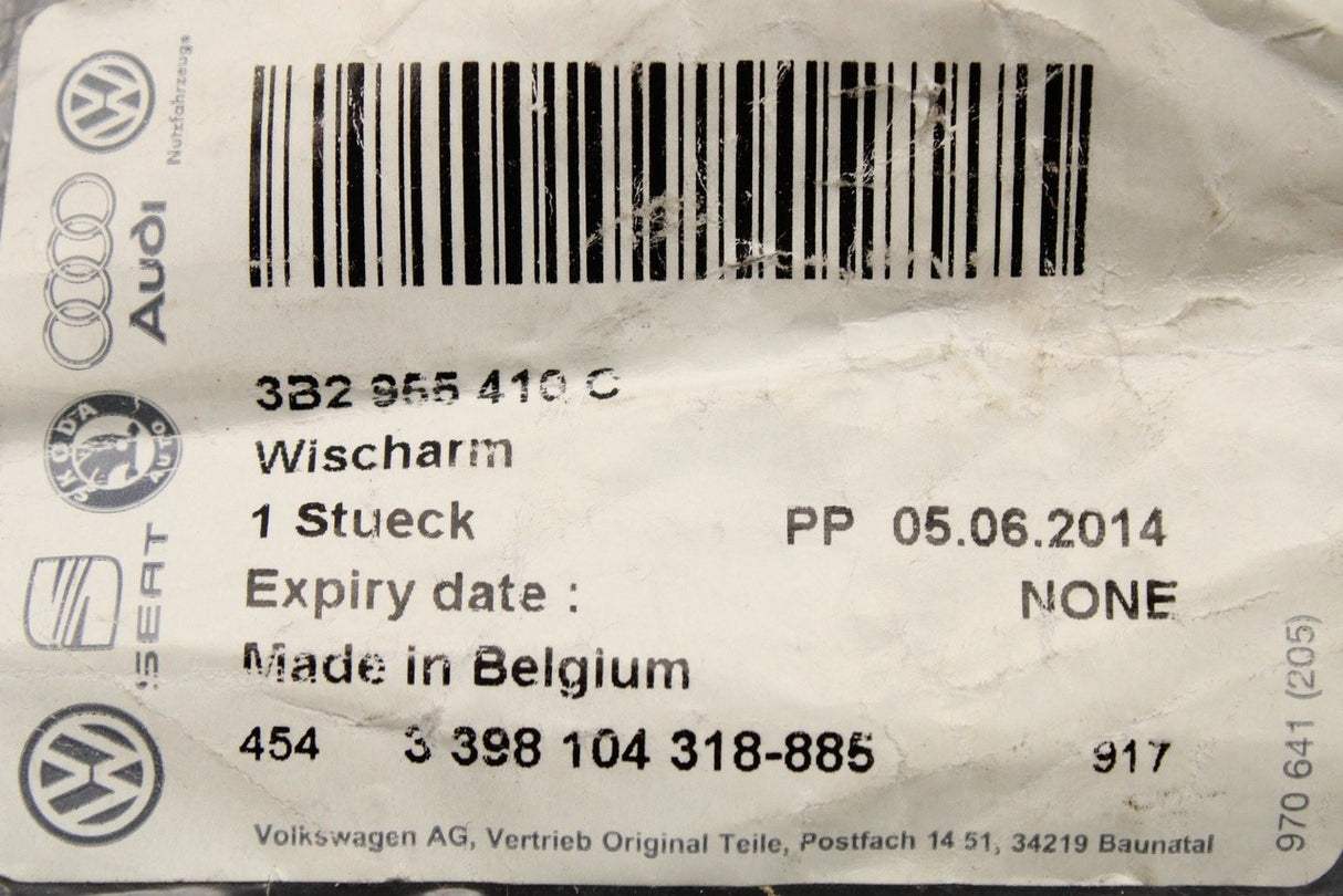 VW Passat B5.1 Skoda Superb 02-08 RHD front wiper arm (right) 3B2955410C