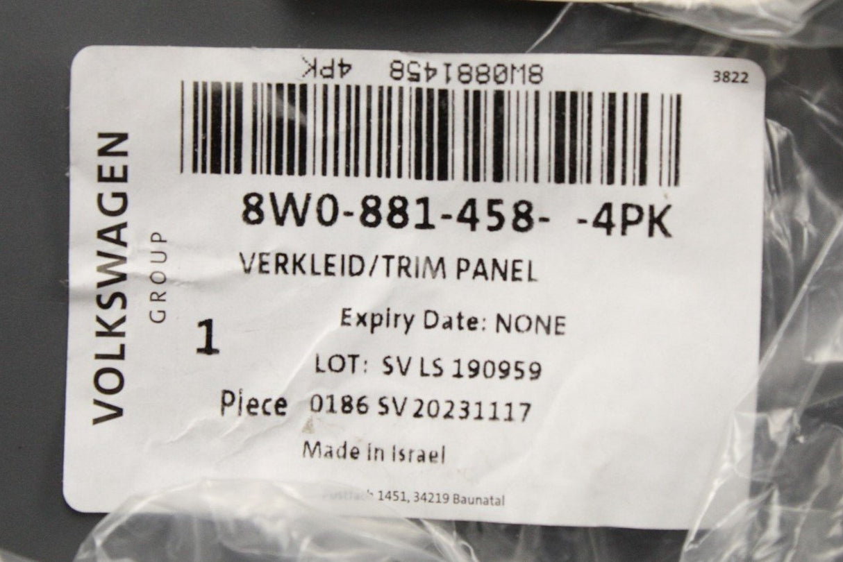 Audi A4 RS4 A5 front right seat frame rail trim (right) 8W0881458 4PK