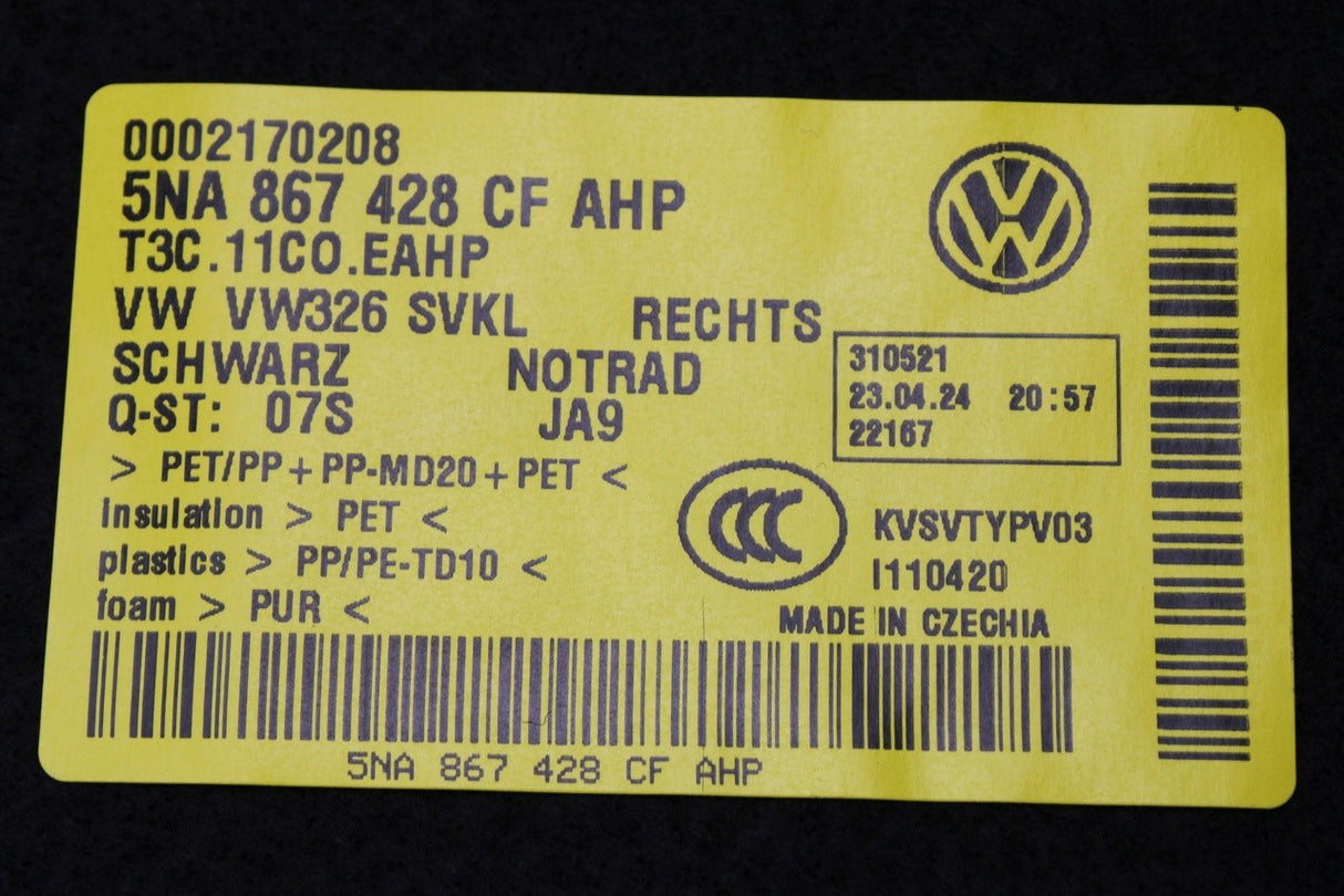 VW Tiguan 2016-24 luggage compartment trim (rear right) 5NA867428CF AHP