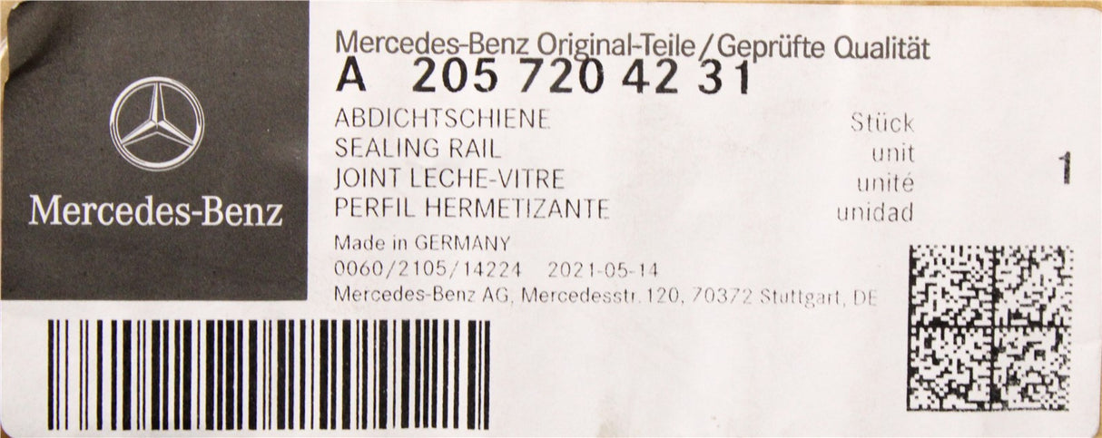 Mercedes-Benz C-Class outer window guide seal (front right) A2057204231