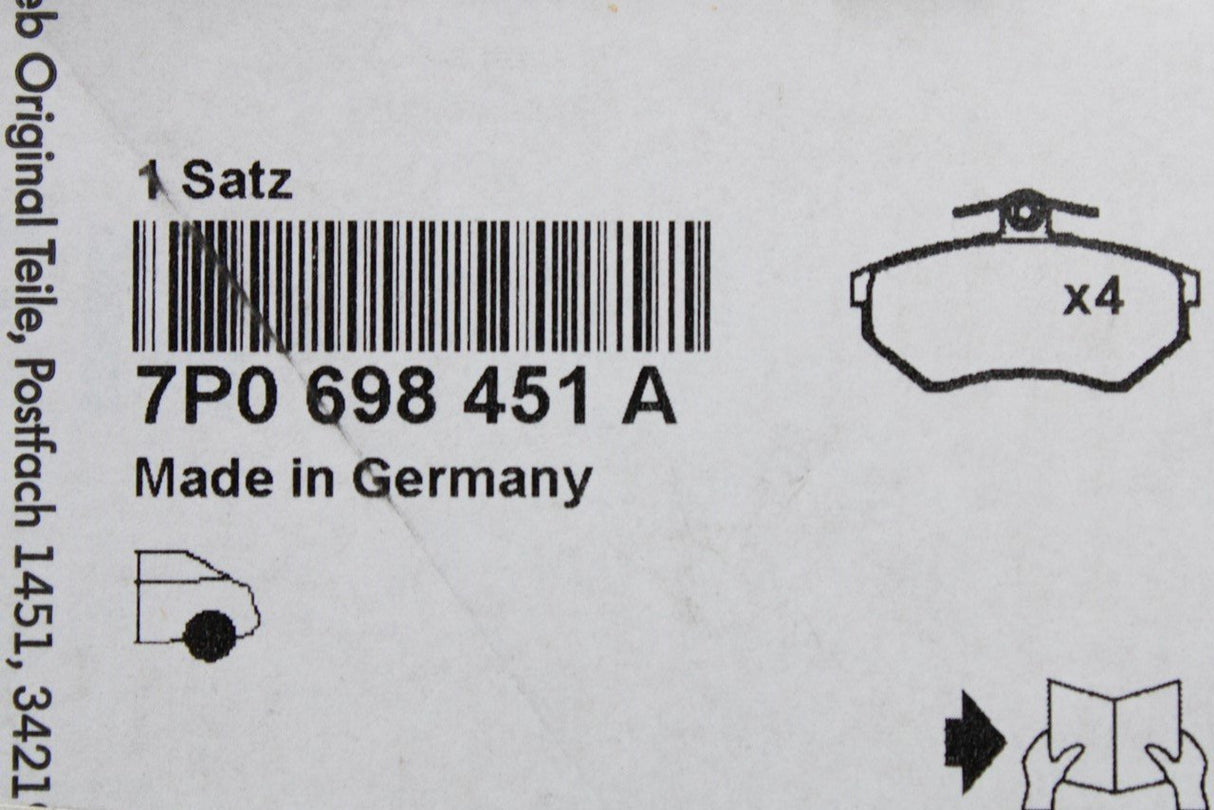 VW Touareg 7P 2011-2018 brake pads set 330mm (rear) 7P0698451A