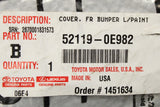Toyota Highlander 2019-on front bumper cover (primed) 52119-0E982