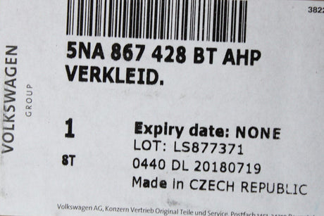 VW Tiguan 2016-on boot side panel carpet trim (right) 5NA867428BT AHP