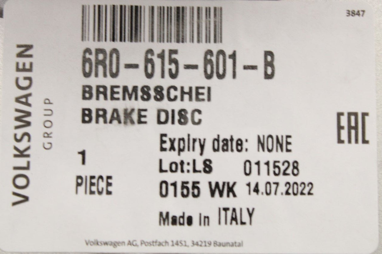 Audi S1 2015-2018 brake discs 272x10 (rear) 6R0615601B