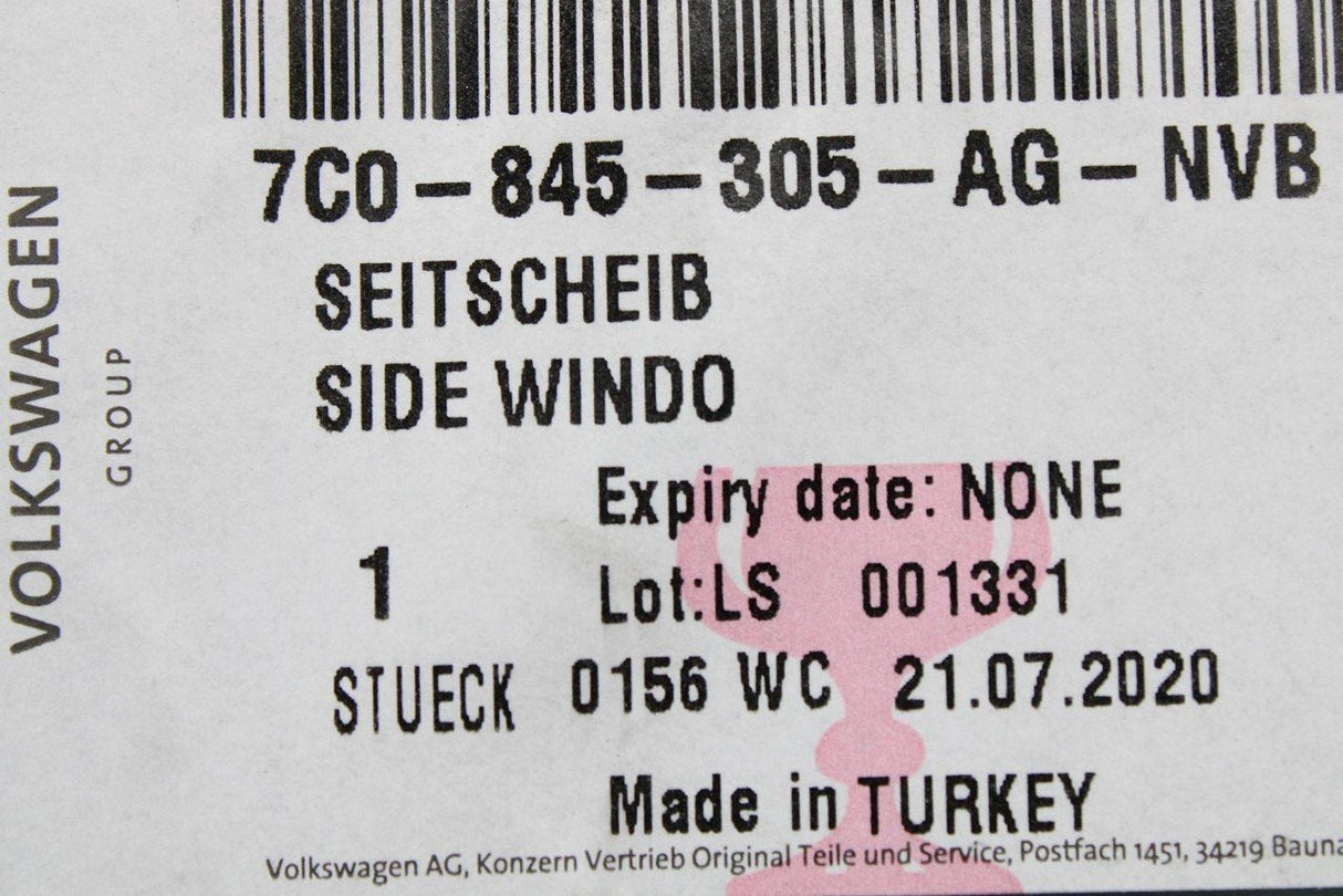 VW Crafter 2017-on fixed side window glass (left) 7C0845305AG NVB
