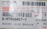 Isuzu DMax Denver front vented brake disc 300mm pair (x2) 8979488071