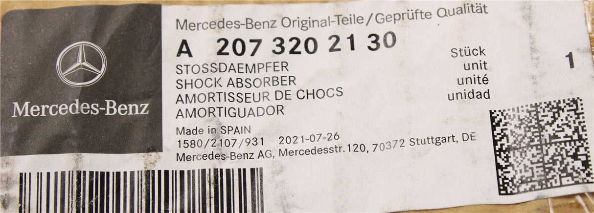 Mercedes-Benz E-Class Cabriolet C207 shock absorber (rear) A2073202130